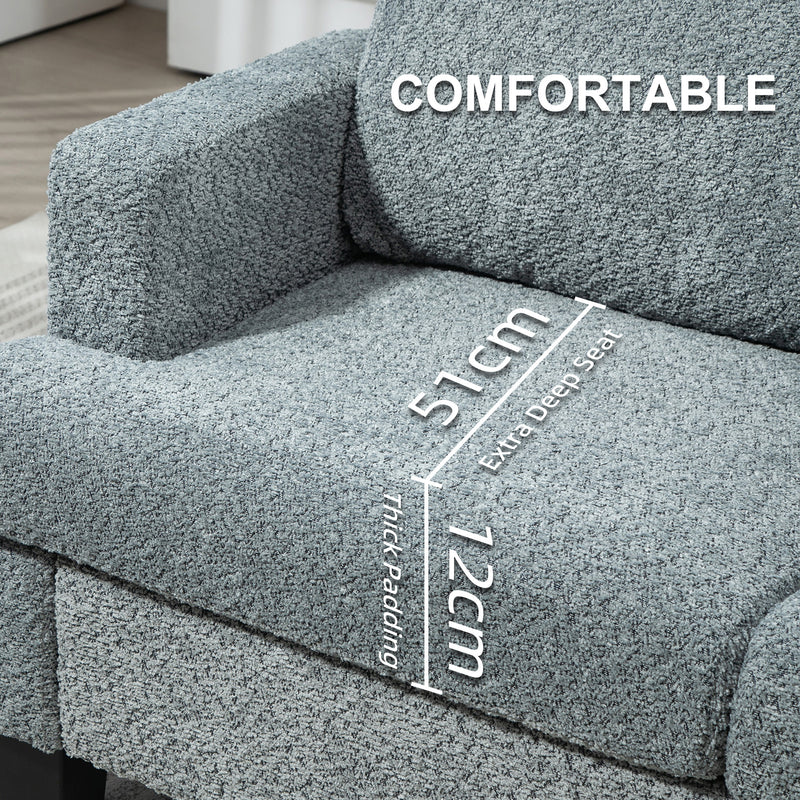 HOMCOM 138 cm Chenille Fabric Loveseat Sofa with S-springs