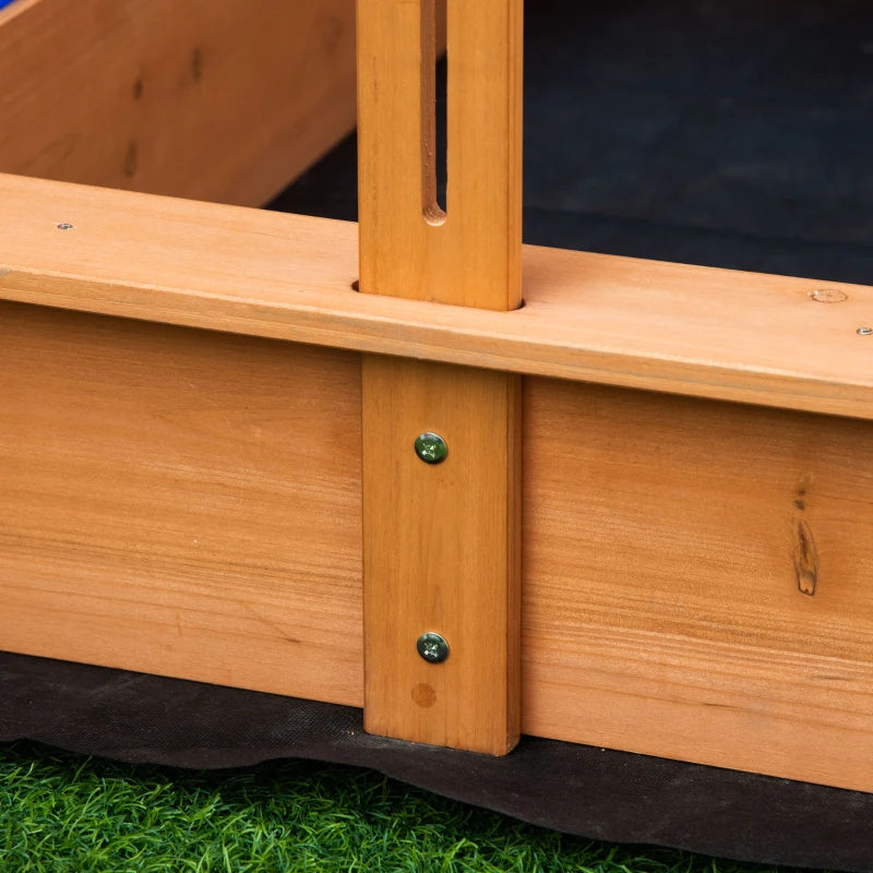 Outsunny Children's  Wooden Sandbox with  Cover - wood