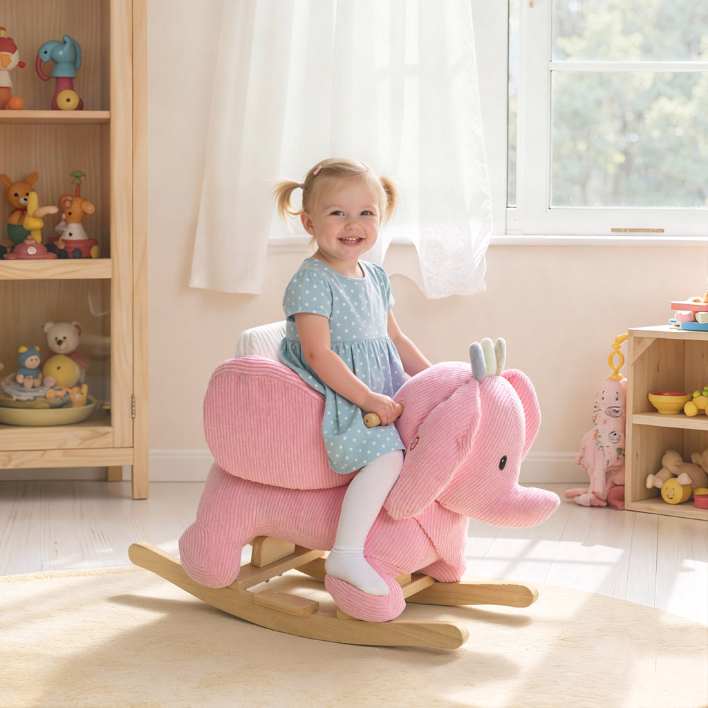 Safety Rocking Horse AIYAPLAY Kids Rocking Horse, Baby Ride On Rocker With Safety Belt, Pin