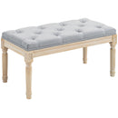 HOMCOM End of Bed Bench Tufted Upholstered Foot Stool