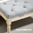 HOMCOM End of Bed Bench Tufted Upholstered Foot Stool