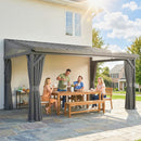 Outsunny 4.3 X 3 M Garden Pergola With Netting Curtains, Lean To Pergola