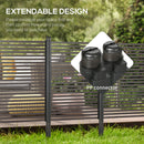 Outsunny Garden Fence with 2 Standing Ways, Metal Animal Barrier Fence