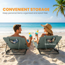 Outsunny 2 Pcs Foldable Sun Loungers, Beach Lounger with Adjustable Back