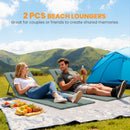 Outsunny 2 Pcs Foldable Sun Loungers, Beach Lounger with Adjustable Back