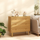 HOMCOM Chest of Drawers, 3 Drawer Dresser Steel Legs and Wooden Top, Oak