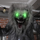 HOMCOM Halloween Skeleton Werewolf Animatronic Prop with Light Up Eyes