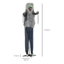 HOMCOM Halloween Skeleton Werewolf Animatronic Prop with Light Up Eyes