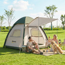 Outsunny 3 Man Inflatable Camping Tent w/ 3000mm Waterproof Rainfly, Beige
