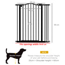 PawHut 74-87cm Adjustable Metal Pet Gate Safety Barrier w/ Auto-Close Door Black