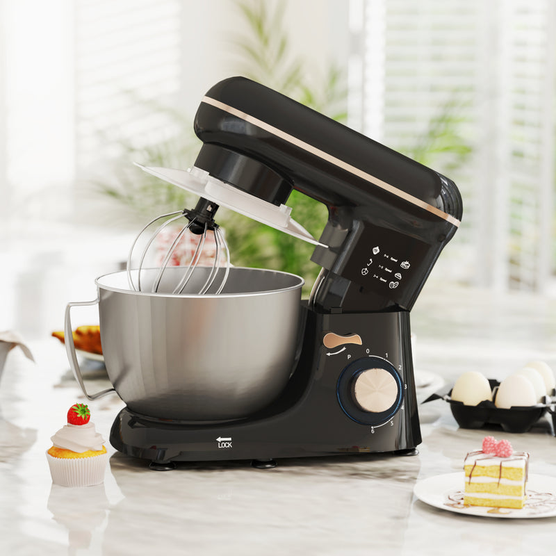 HOMCOM Electric Stand Mixer, 4.5L Food Mixer with Dough Hook, Whisk