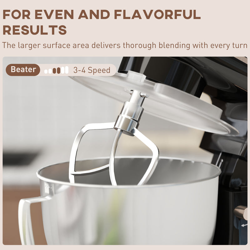 HOMCOM Electric Stand Mixer, 4.5L Food Mixer with Dough Hook, Whisk