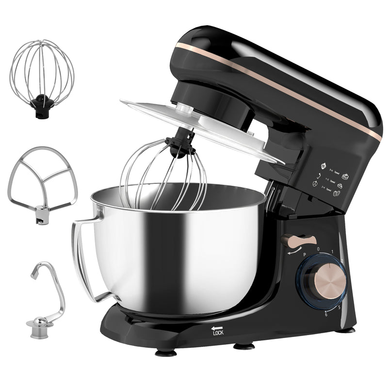 HOMCOM Electric Stand Mixer, 4.5L Food Mixer with Dough Hook, Whisk