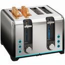HOMCOM 4 Slice Toaster with 7 Browning Levels, Reheat, Defrost and Cancel