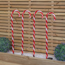 Set of 4 XL Light up Red & White Candy Cane Christmas Path Lights