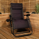Luxury Padded Multi Position Zero Gravity Garden Relaxer Chair Lounger In All Black