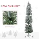 HOMCOM Artificial Pencil Christmas Tree With Snow Flocked Tips, Green