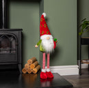71cm Standing Christmas Gonk With Santa Hat And Extendable Legs In Reg And Green