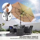 Outsunny 2.8 m Garden Parasol Umbrella with Light, Patio Umbrella, Khaki