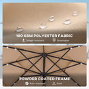 Outsunny 2.8 m Garden Parasol Umbrella with Light, Patio Umbrella, Khaki