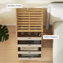 HOMCOM Chest of Drawers, 4 Drawers Dresser with Bamboo Frame, Cream White