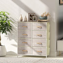 HOMCOM Fabric Chest Of Drawers, 8 Drawer Dresser For Bedroom