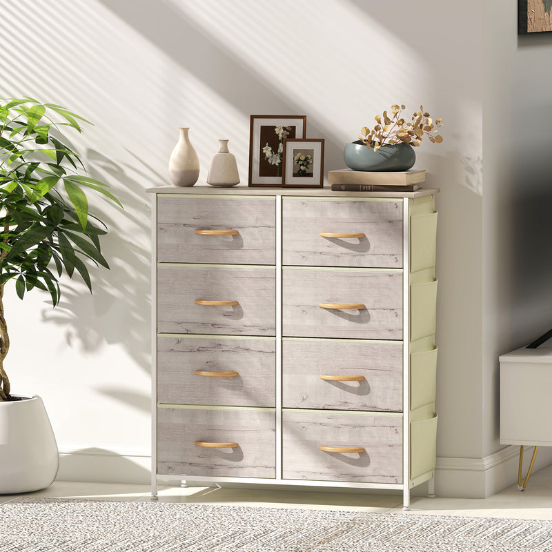 HOMCOM Fabric Chest Of Drawers, 8 Drawer Dresser For Bedroom
