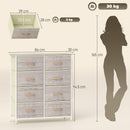 HOMCOM Fabric Chest Of Drawers, 8 Drawer Dresser For Bedroom