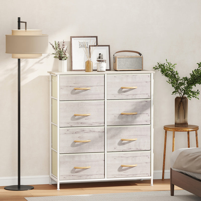 HOMCOM Fabric Chest Of Drawers, 8 Drawer Dresser For Bedroom