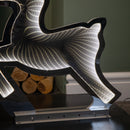 60cm Infinity Light up Leaping Reindeer Christmas Decoration with Ice White LEDs on Metal Base