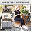 Outsunny 3 Pieces Outdoor Bistro Set, Glass Top Table And Chairs, Grey