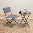 Outsunny 3 Pieces Outdoor Bistro Set, Glass Top Table And Chairs, Grey