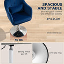 HOMCOM Retro Velvet Swivel Tub Chair with Steel Frame Dark Blue
