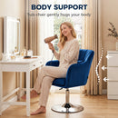 HOMCOM Retro Velvet Swivel Tub Chair with Steel Frame Dark Blue
