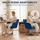HOMCOM Retro Velvet Swivel Tub Chair with Steel Frame Dark Blue