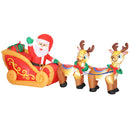 Outsunny 7.9ft Christmas Inflatable Santa on Sleigh, Blow Up Decoration