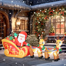 Outsunny 7.9ft Christmas Inflatable Santa on Sleigh, Blow Up Decoration