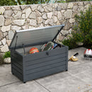 Outsunny 331L Outdoor Storage Box Waterproof with Wheels and Lock