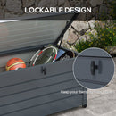 Outsunny 331L Outdoor Storage Box Waterproof with Wheels and Lock