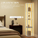 HOMCOM Floor Lamp for Living Room, Standing Lamp with Foot Switch, White