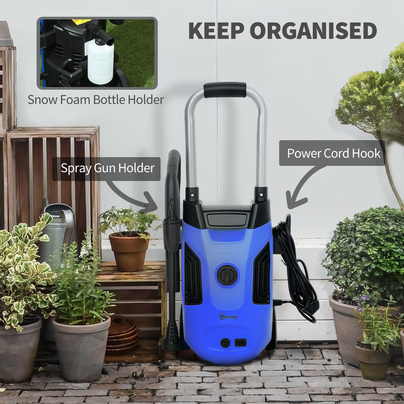 Outsunny 1800W Power Washer 150 Bar Pressure With Adjustable Nozzle