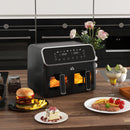 HOMCOM Dual Zone Air Fryer 8L Double Air Fryer With SYNCFinish 2700W Silver