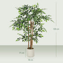 HOMCOM Artificial Ficus Tree, Faux Plant For Home Decor