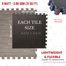 Samuel Alexander Black EVA Foam Floor Mats 60x60cm Interlocking Gym & Play Mats, Non-Slip, Water Resistant