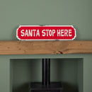 71cm Red And White Santa Stop Here Hanging Metal Christmas Decoration Sign