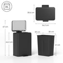 HOMCOM Pedal Bin With Soft-Close Lid, 20L Kitchen Bin For Home, Matte Black