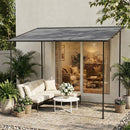 Outsunny 3 x 2 m Lean to Garden Pergola, Metal Frame Gazebo Pergola, Grey