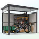 Outsunny 5.3 x 8.5ft Galvanised Steel Garden Shed with Roof Windows