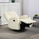 HOMCOM Manual Recliner Chair With Footrest, Cup Holder, Swivel Base, Cream White And Black