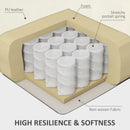 HOMCOM Manual Recliner Chair With Footrest, Cup Holder, Swivel Base, Cream White And Black